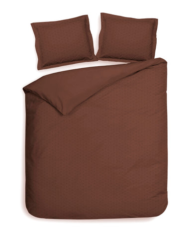 Heckettlane Dekbedovertrek Punto Marsala Brown - 100% Katoen-Satijn