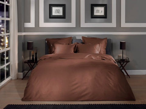 Heckettlane Dekbedovertrek Punto Marsala Brown - 100% Katoen-Satijn