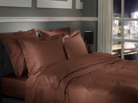 Heckettlane Dekbedovertrek Punto Marsala Brown - 100% Katoen-Satijn