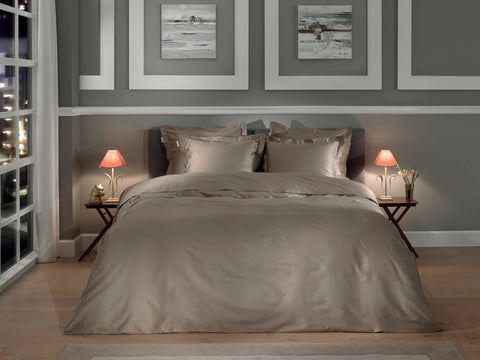 Heckettlane Dekbedovertrek Punto Taupe Grey - 100% Katoen-Satijn