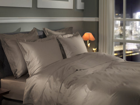 Heckettlane Dekbedovertrek Punto Taupe Grey - 100% Katoen-Satijn