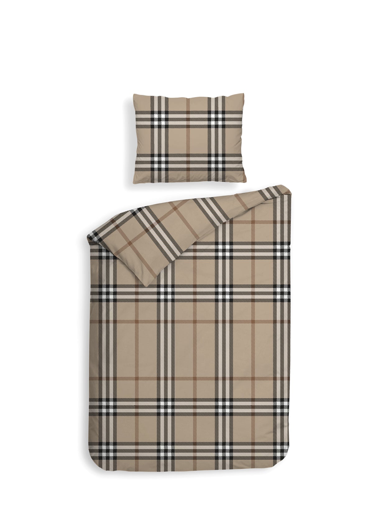 Heckettlane Dekbedovertrek Leonardo Beige - 100% Katoen-Flanel