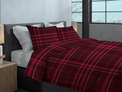 Heckettlane Dekbedovertrek Silvan Red - 100% Katoen-Flanel