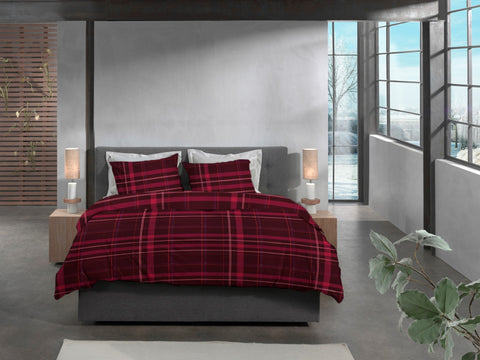 Heckettlane Dekbedovertrek Silvan Red - 100% Katoen-Flanel