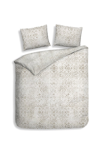 Heckettlane Dekbedovertrek Esmeralda Beige - 100% Katoen-Satijn