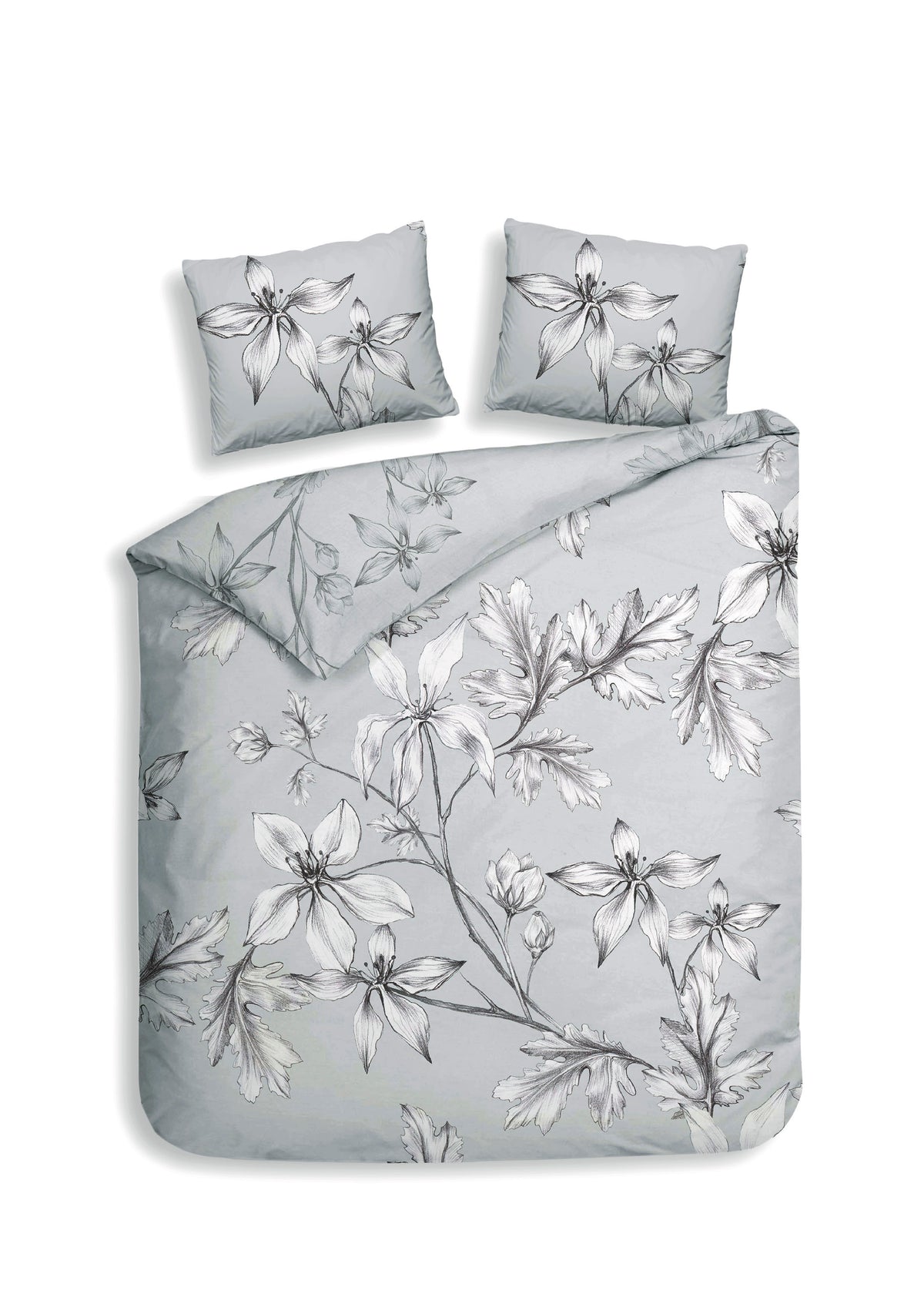 Heckettlane Dekbedovertrek Ketill Grey - 100% Katoen-Satijn