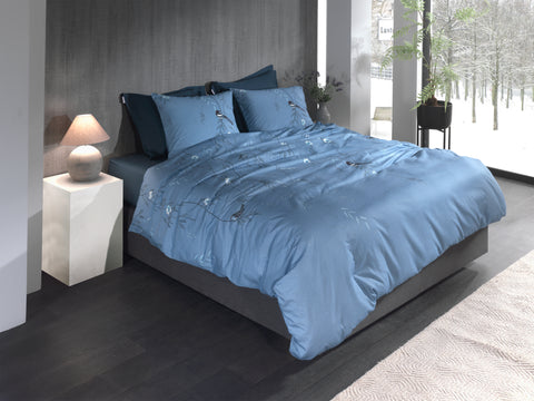 Heckettlane Dekbedovertrek Margaux Blue - 100% Katoen-Twill