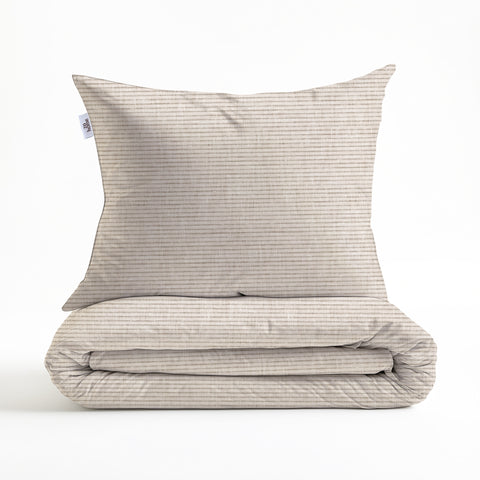 Zohome Dekbedovertrek Striscia di Lino Sandy Beige - 100% Katoen