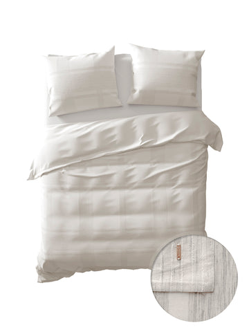 Yellow Dekbedovertrek Sayama Off-white  Grey - 100% Katoen-Perkal