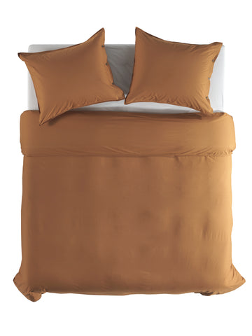 Yellow Dekbedovertrek Percale Cognac Brown - 100% Katoen-Perkal