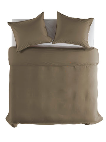 Yellow Dekbedovertrek Percale Pine Taupe - 100% Katoen-Perkal