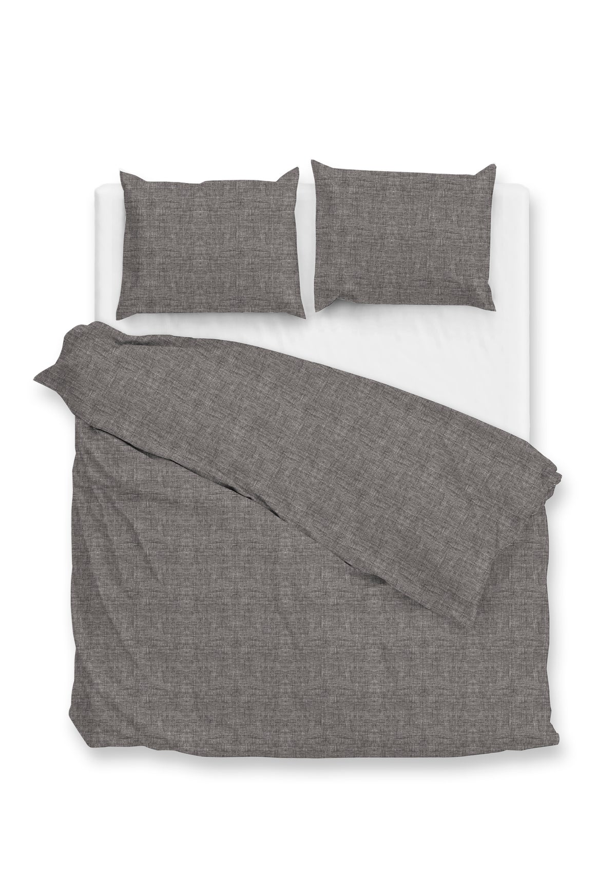 Zohome Dekbedovertrek Flanella di Lino Dark Grey - 100% Katoen-Flanel