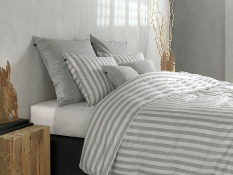 Zohome Dekbedovertrek Banda di Lino Dove Grey - 100% Katoen