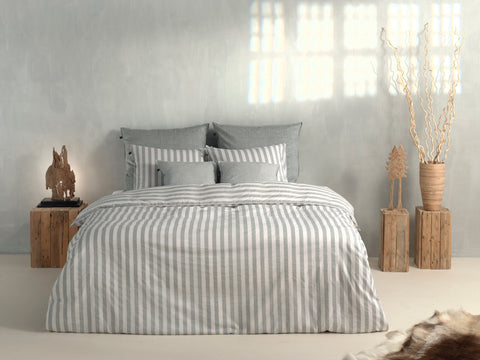 Zohome Dekbedovertrek Banda di Lino Dove Grey - 100% Katoen