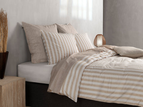 Zohome Dekbedovertrek Banda di Lino Sandy Beige - 100% Katoen
