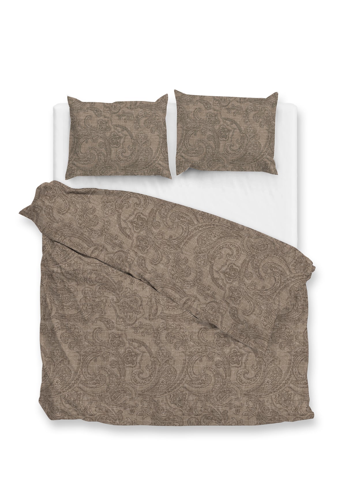 Zohome Dekbedovertrek Paisley di Lino Palm Taupe - 100% Katoen