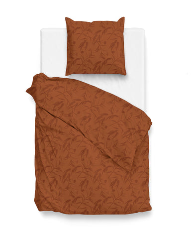 Zohome Dekbedovertrek Fiori di Satinado Copper Orange - 100% Katoen-Satijn