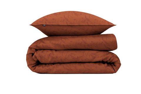 Zohome Dekbedovertrek Fiori di Satinado Copper Orange - 100% Katoen-Satijn