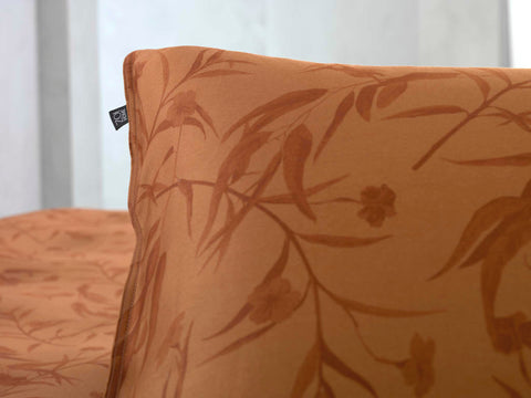 Zohome Dekbedovertrek Fiori di Satinado Copper Orange - 100% Katoen-Satijn