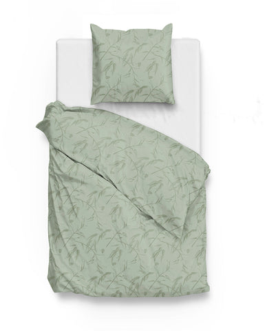 Zohome Dekbedovertrek Fiori di Satinado Foam Green - 100% Katoen-Satijn