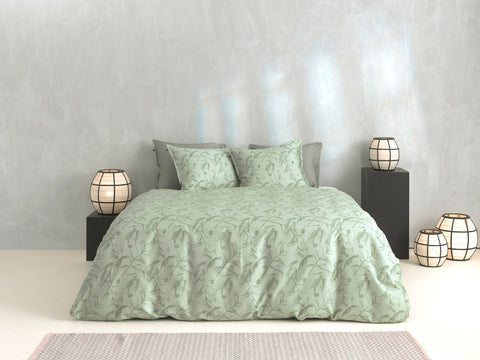Zohome Dekbedovertrek Fiori di Satinado Foam Green - 100% Katoen-Satijn