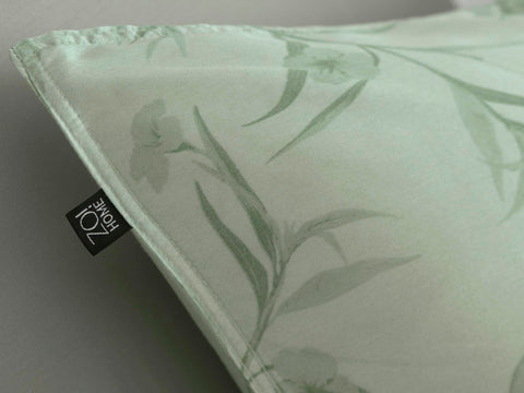 Zohome Dekbedovertrek Fiori di Satinado Foam Green - 100% Katoen-Satijn