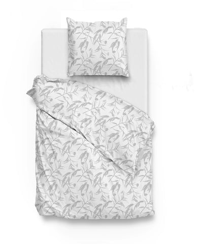 Zohome Dekbedovertrek Fiori di Satinado Bright White - 100% Katoen-Satijn