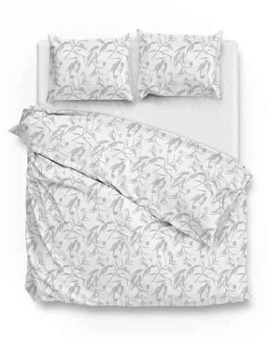 Zohome Dekbedovertrek Fiori di Satinado Bright White - 100% Katoen-Satijn