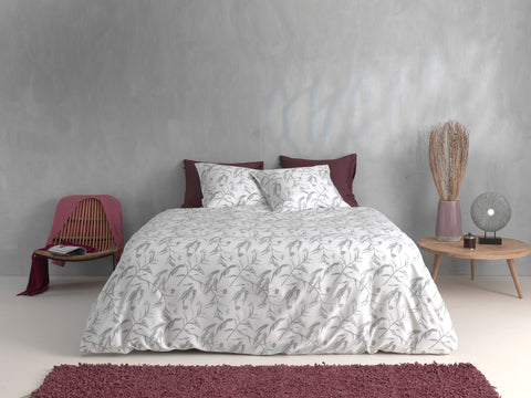 Zohome Dekbedovertrek Fiori di Satinado Bright White - 100% Katoen-Satijn