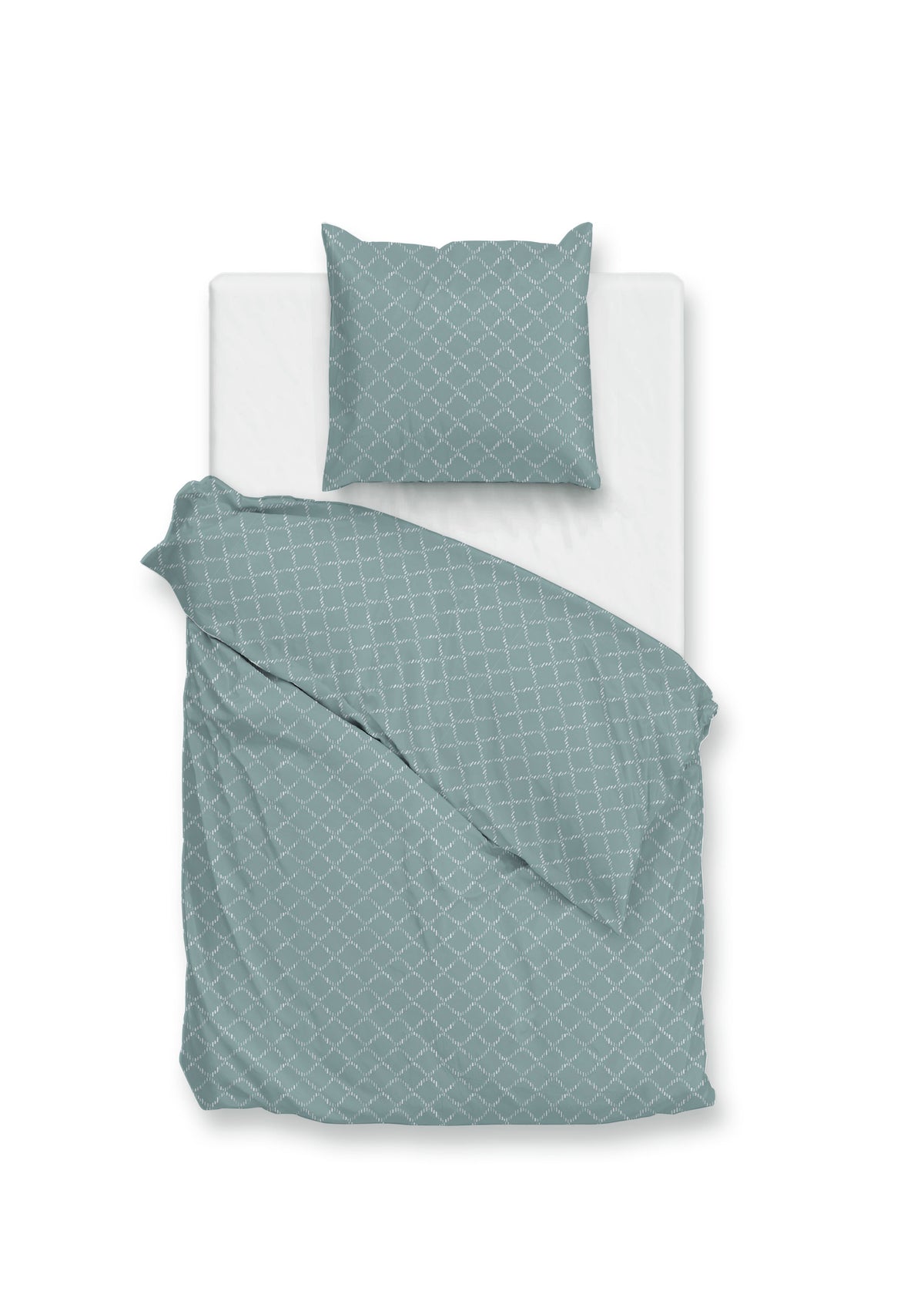 Zohome Dekbedovertrek Linea di Satinado Drizzle Green - 100% Katoen-Satijn