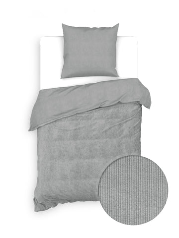 Zohome Dekbedovertrek Velluto a Coste Lava Grey - 100% Katoen