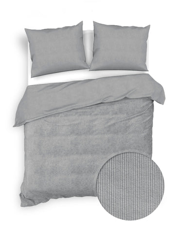 Zohome Dekbedovertrek Velluto a Coste Lava Grey - 100% Katoen
