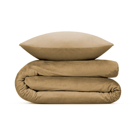 Zohome Dekbedovertrek Velluto Pale Gold - 100% Katoen