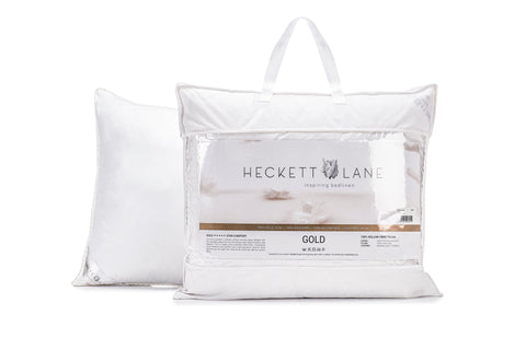 Heckettlane Punt Hoofdkussen Gold Anti-Allergisch - 100% Hollow Fibre