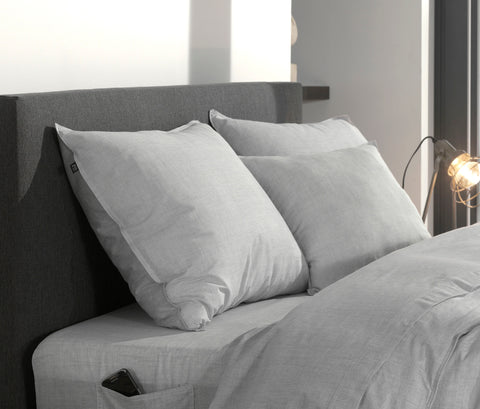 Zohome Kussensloop Lino Dove Grey - 100% Katoen