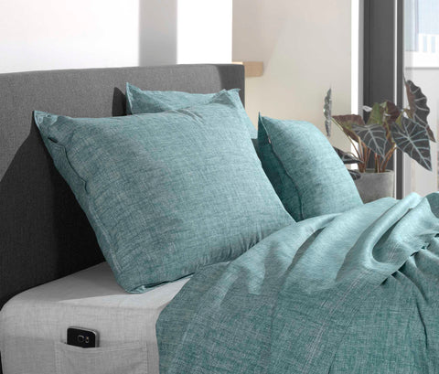 Zohome Kussensloop Lino Emerald Green - 100% Katoen