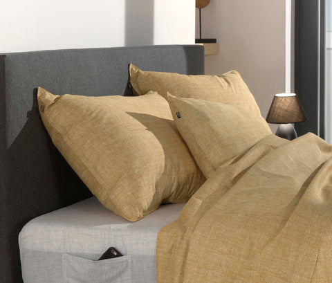 Zohome Kussensloop Lino Ochre Yellow - 100% Katoen