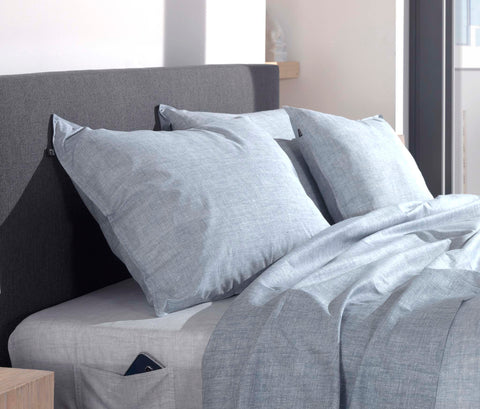 Zohome Kussensloop Lino Denim - 100% Katoen