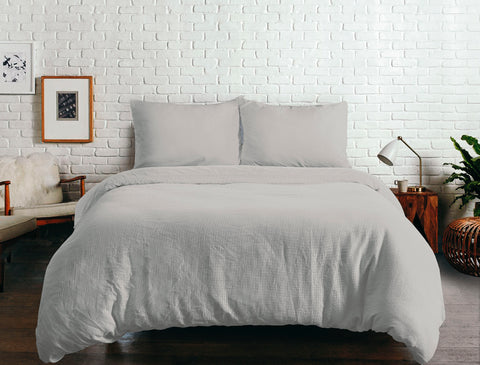 Yellow Dekbedovertrek Louise Silver Grey - 100% Katoen