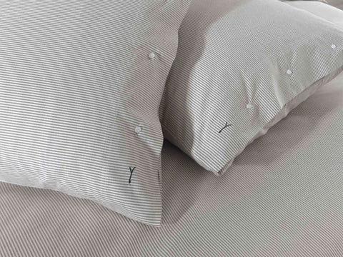 Yellow Dekbedovertrek Oxford Dark Grey - 100% Katoen