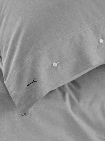 Yellow Dekbedovertrek Chambray Dark Grey - 100% Katoen
