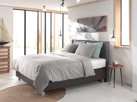 Yellow Dekbedovertrek Chambray Dark Grey - 100% Katoen