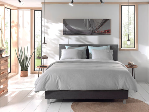 Yellow Dekbedovertrek Chambray Dark Grey - 100% Katoen