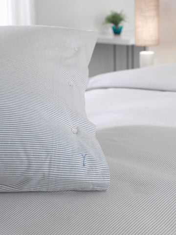 Yellow Dekbedovertrek Oxford Providence Blue - 100% Katoen