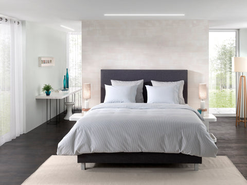 Yellow Dekbedovertrek Oxford Providence Blue - 100% Katoen