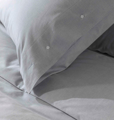 Yellow Dekbedovertrek Chambray Providence Blue - 100% Katoen