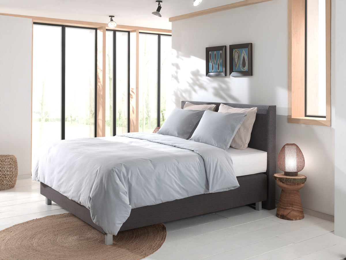 Yellow Dekbedovertrek Chambray Providence Blue - 100% Katoen