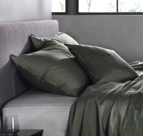 Zohome Kussensloop Satinado Army Green - 100% Katoen-Satijn