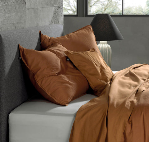 Zohome Kussensloop Satinado Cognac Brown - 100% Katoen-Satijn