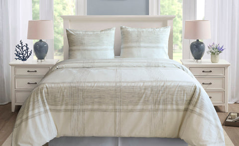 Yellow Dekbedovertrek Sayama Off-white  Grey - 100% Katoen-Perkal